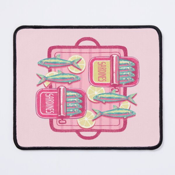 Item preview, Cute Retro Sardines with Lemon Slices. Pink Vintage Food Illustration designed and sold by MinimalAnGo.