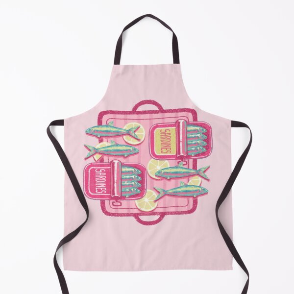 Item preview, Cute Retro Sardines with Lemon Slices. Pink Vintage Food Illustration designed and sold by MinimalAnGo.