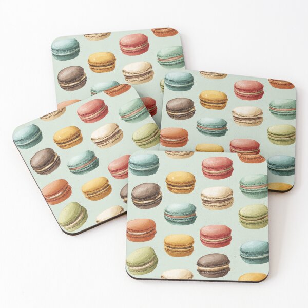 Item preview, Watercolor French Macarons Pastel Dessert Pattern designed and sold by NicolasGlowArt.