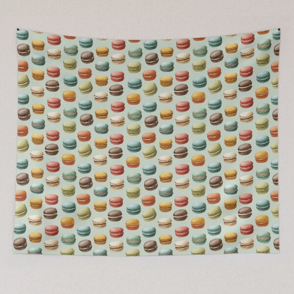 Item preview, Watercolor French Macarons Pastel Dessert Pattern designed and sold by NicolasGlowArt.