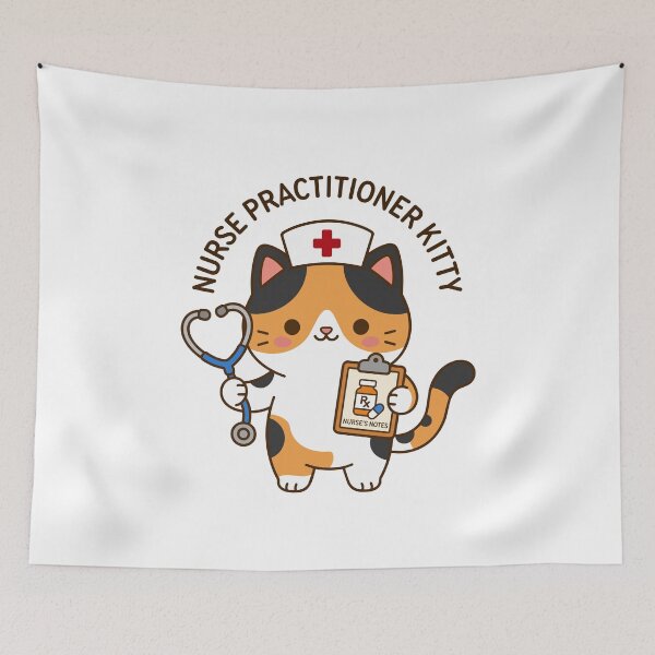 Item preview, Nurse Practitioner Kitty – Cute NP Nurse Cat designed and sold by officinelala.