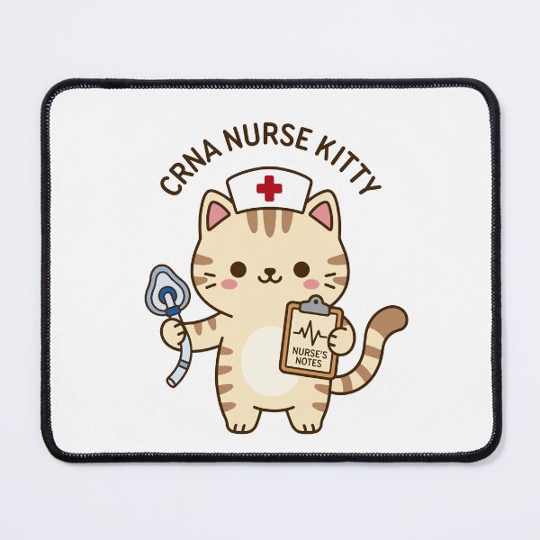Item preview, CRNA Nurse Kitty – Cute Nurse Anesthetist Cat designed and sold by officinelala.