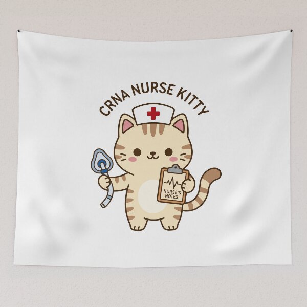 Item preview, CRNA Nurse Kitty – Cute Nurse Anesthetist Cat designed and sold by officinelala.