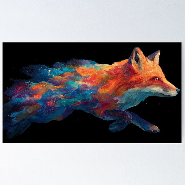 Item preview, Animal Cosmic Fox Dreamlike Celestial Galaxy Colors Aesthetic designed and sold by ART ATTACK ZONE.