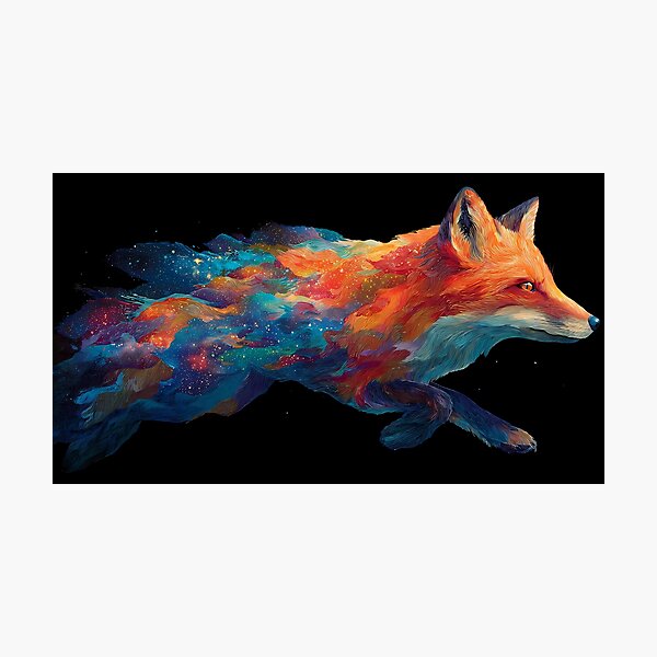Item preview, Animal Cosmic Fox Dreamlike Celestial Galaxy Colors Aesthetic designed and sold by ART ATTACK ZONE.