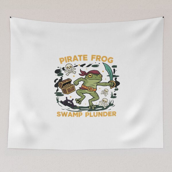 Item preview, Pirate Frog Swamp Plunder – Funny Frog Pirate designed and sold by rawaart1.