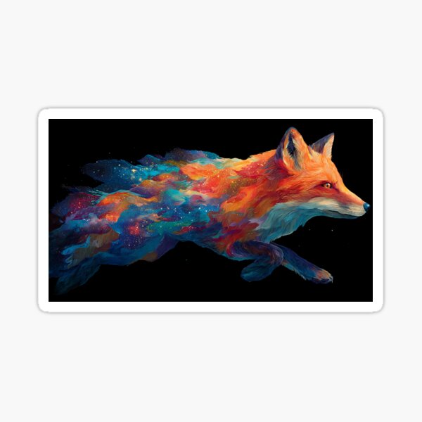 Item preview, Animal Cosmic Fox Dreamlike Celestial Galaxy Colors Aesthetic designed and sold by ART ATTACK ZONE.