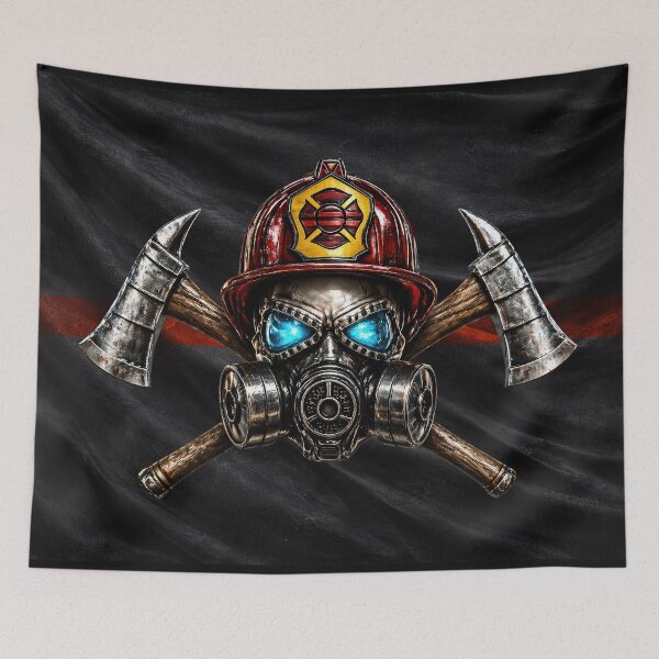 Item preview, Thin Red Line Firefighter Skull Axes Flag Design designed and sold by artistwill.
