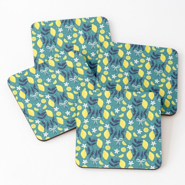 Item preview, Lemon Bouquet in Aqua designed and sold by designsbyklm.