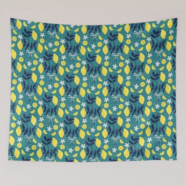 Item preview, Lemon Bouquet in Aqua designed and sold by designsbyklm.