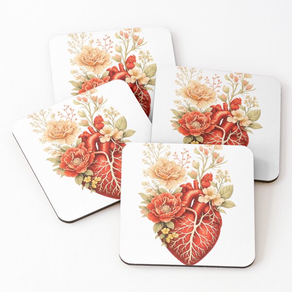 Item preview, Floral Anatomical Heart – Vintage Botanical Love Art designed and sold by afr-saad.