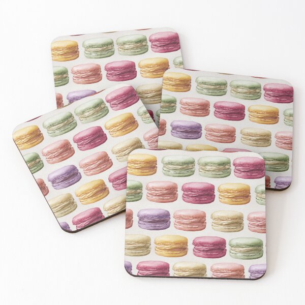 Item preview, Watercolor Macaron French Pastry Dessert Pattern designed and sold by NicolasGlowArt.