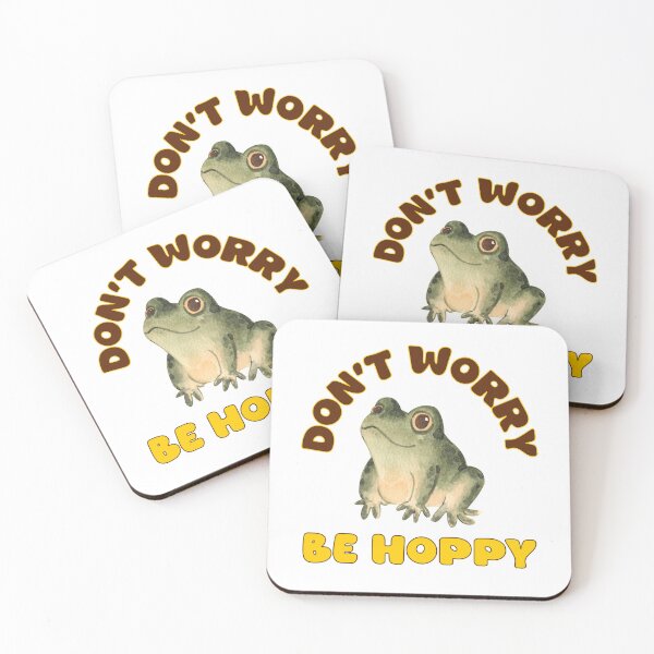 Item preview, Don't Worry Be Hoppy | Funny Frog Pun Gift | Watercolor Frog | Cute Frog Quote | Frog Humor Gift | Positive Frog designed and sold by Beverly Montgomery Design.
