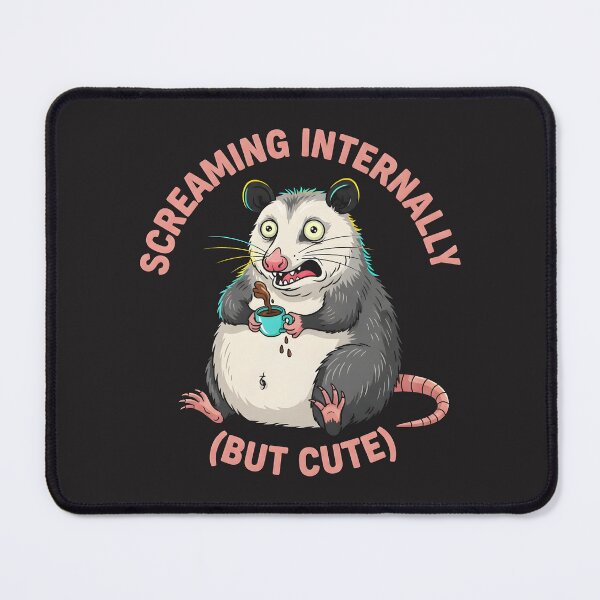 Item preview, Screaming Internally But Cute - Funny Stressed Possum with Coffee designed and sold by expertgroup.