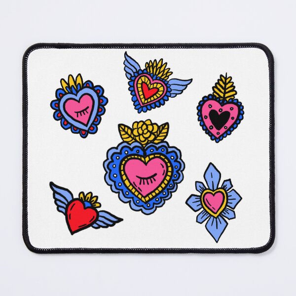 Item preview, Sacred Heart Sticker Pack | Tattoo Style Hearts, Mexican Folk Art, Colorful Heart Stickers designed and sold by anahehe.