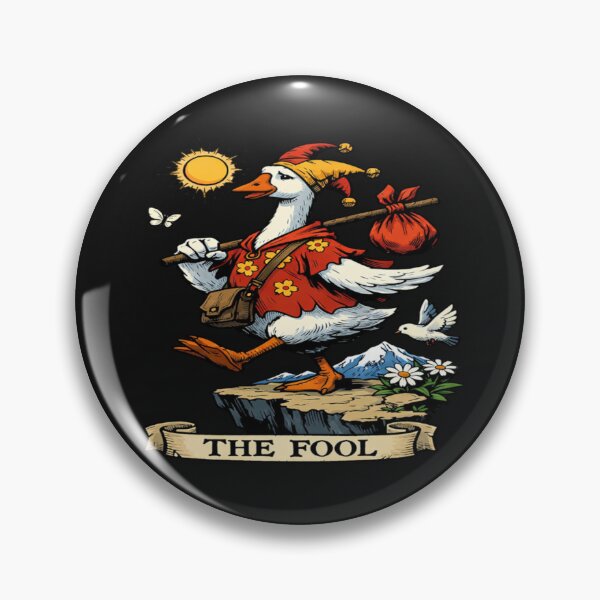 Item preview, The Fool Tarot Card Whimsical Goose Jester designed and sold by Tsugraf Designs.
