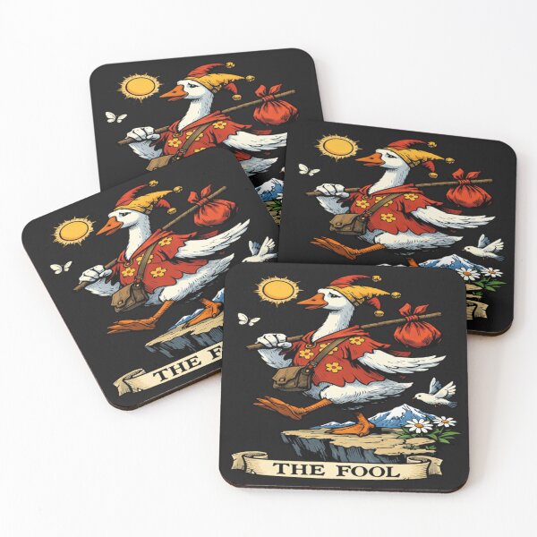 Item preview, The Fool Tarot Card Whimsical Goose Jester designed and sold by Tsugraf Designs.