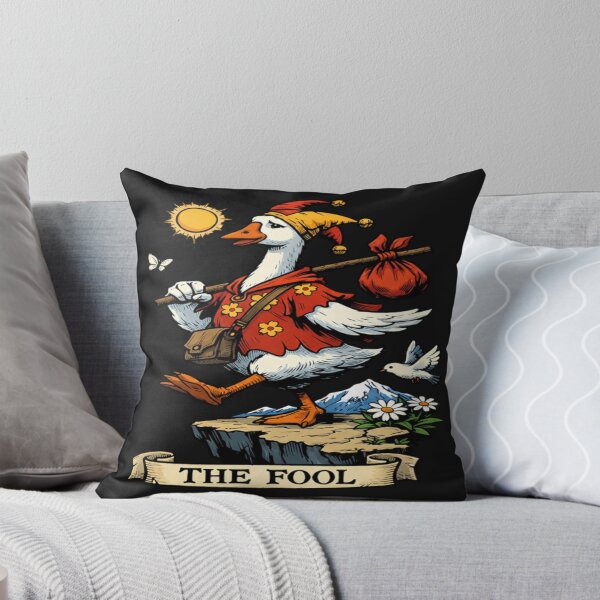 Item preview, The Fool Tarot Card Whimsical Goose Jester designed and sold by Tsugraf Designs.