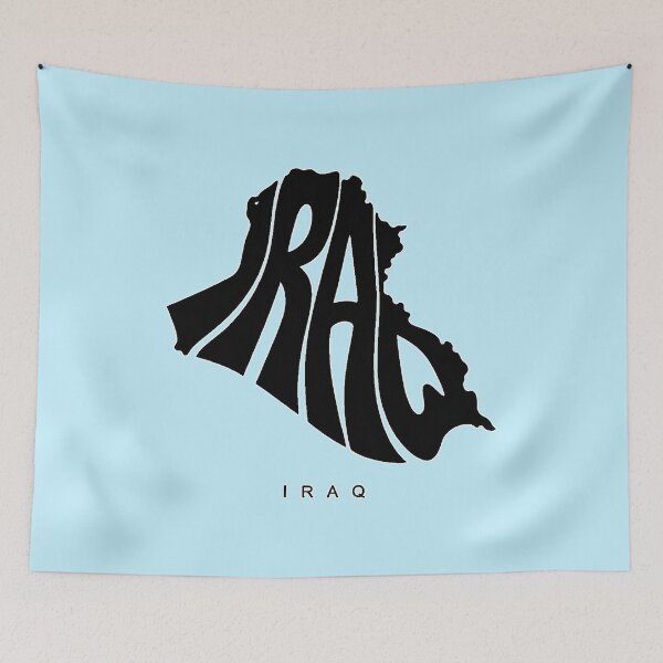 Item preview, Iraq Typography Map Design, IRAQ Word Map Art, Middle East Country Outline, Minimalist Black White Travel Graphic designed and sold by Travellerz.