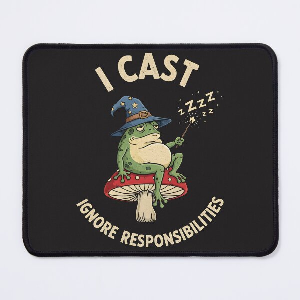 Item preview, I Cast Ignore Responsibilities - Funny Frog Wizard RPG Meme designed and sold by expertgroup.