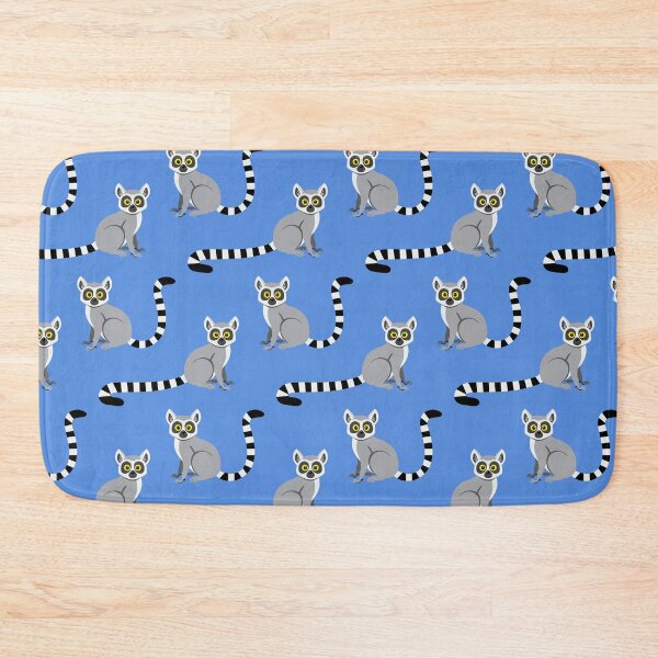 Item preview, Ring-tailed lemurs on blue designed and sold by Jennifer Ladd.