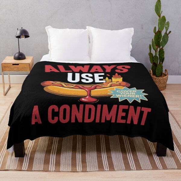 Item preview, Funny Hot Dog Always Use A Condiment Cover Your Wiener  designed and sold by Uglyandcute.