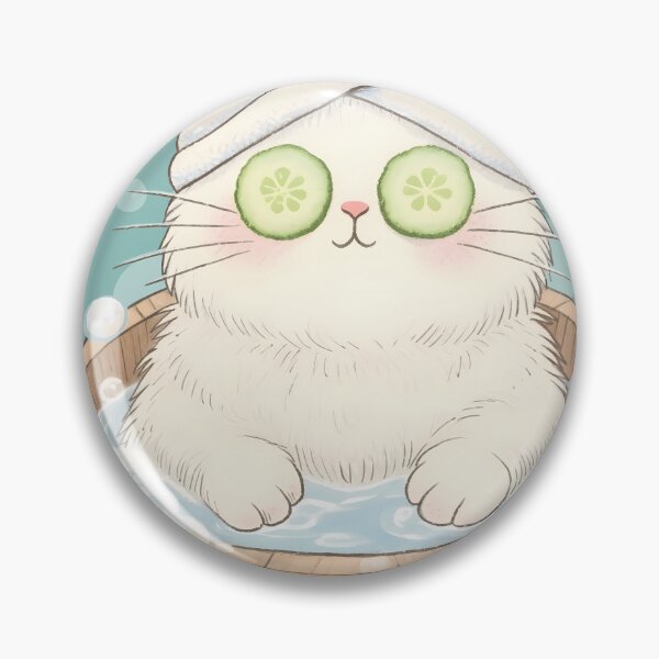 Item preview, Spa Day Cat - Cute Kawaii Self Care Kitty Illustration designed and sold by Canache.
