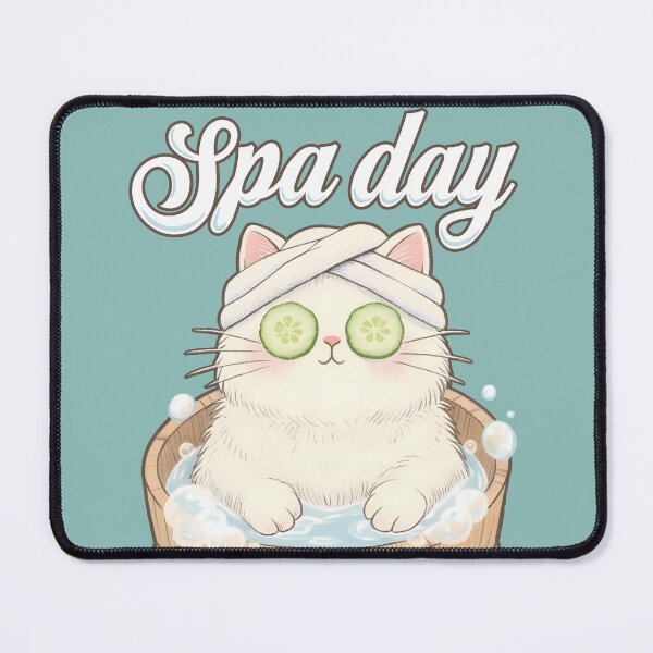 Item preview, Spa Day Cat - Cute Kawaii Self Care Kitty Illustration designed and sold by Canache.