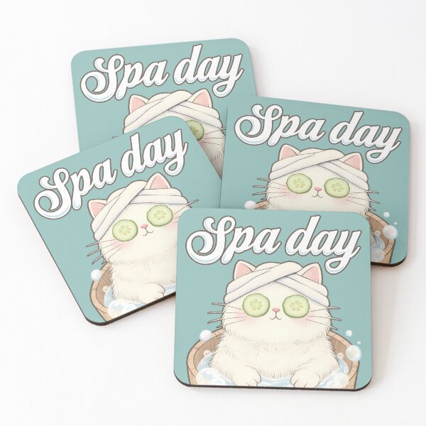 Item preview, Spa Day Cat - Cute Kawaii Self Care Kitty Illustration designed and sold by Canache.