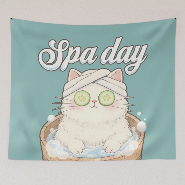 Item preview, Spa Day Cat - Cute Kawaii Self Care Kitty Illustration designed and sold by Canache.
