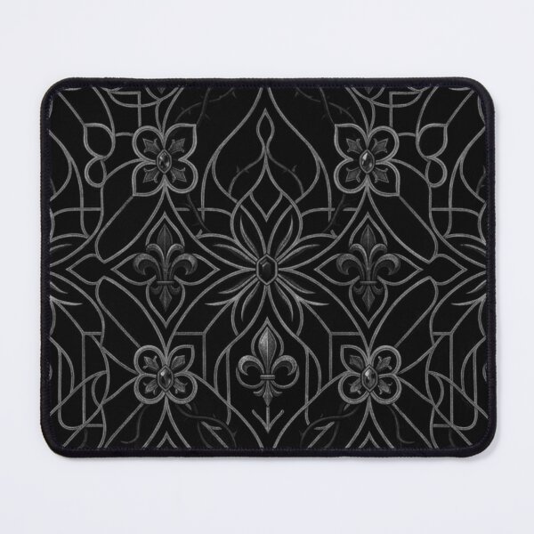 Item preview, Royal Noir Fleur-de-lis - Gothic Silver Filigree & Thorn Damask Pattern designed and sold by cabuks.