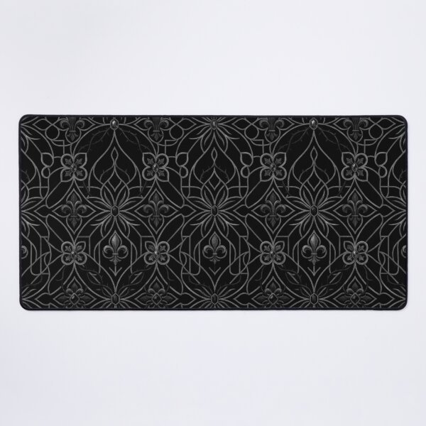 Item preview, Royal Noir Fleur-de-lis - Gothic Silver Filigree & Thorn Damask Pattern designed and sold by cabuks.