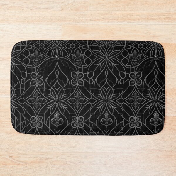 Item preview, Royal Noir Fleur-de-lis - Gothic Silver Filigree & Thorn Damask Pattern designed and sold by cabuks.