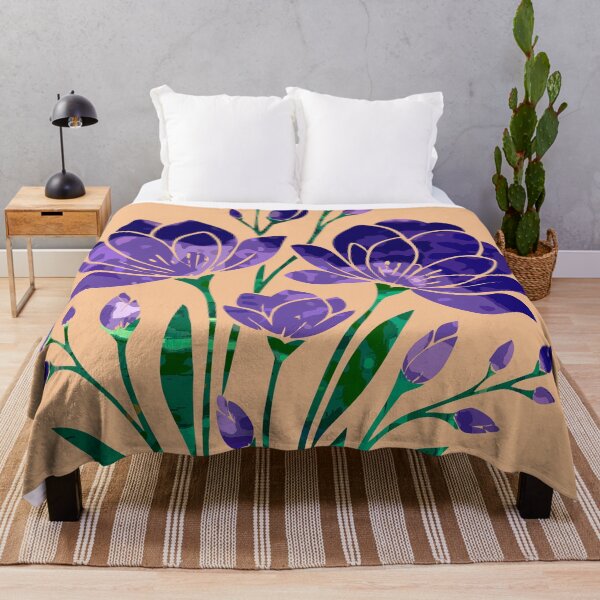 Item preview, Purple Floral Stencil Pouring Art designed and sold by GAP90.