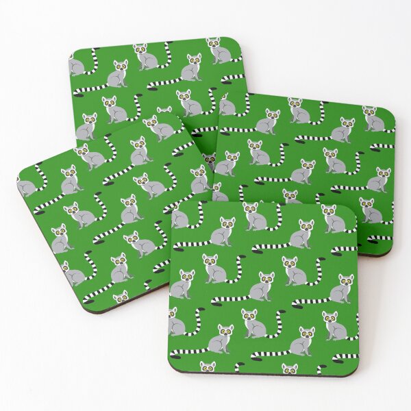 Item preview, Ring-tailed lemurs on green designed and sold by Jennifer Ladd.