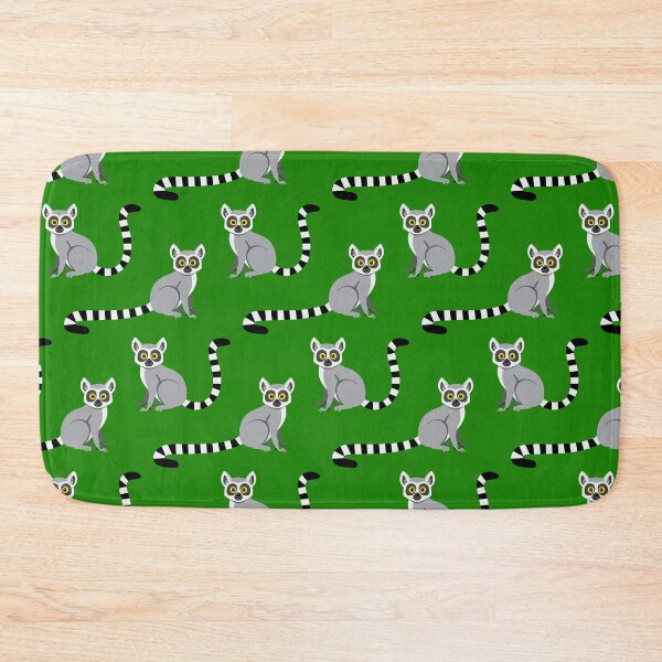 Item preview, Ring-tailed lemurs on green designed and sold by Jennifer Ladd.