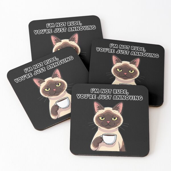 Item preview, Sarcastic Siamese Cat with Coffee designed and sold by UrbanPrts.