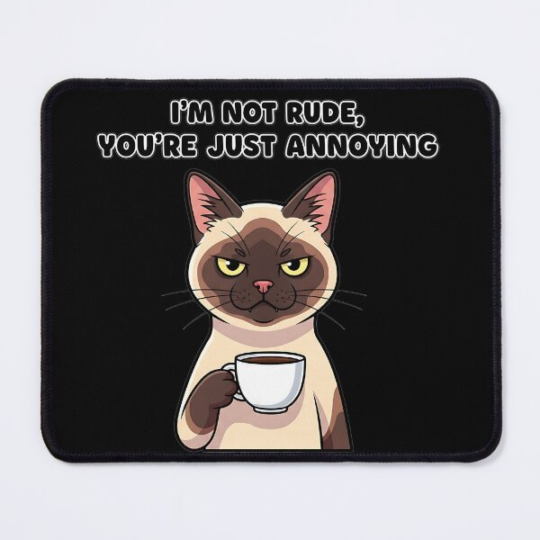Item preview, Sarcastic Siamese Cat with Coffee designed and sold by UrbanPrts.