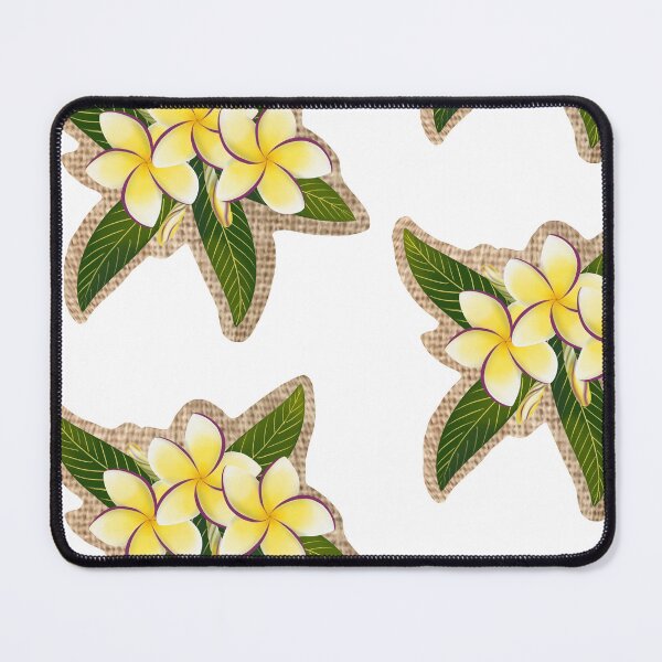 Item preview, Yellow and Plum Plumerias on Woven Fabric designed and sold by PeacePictured.