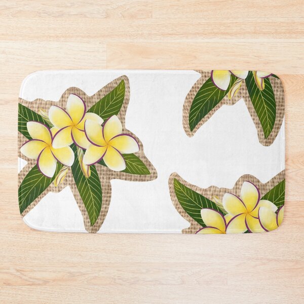Item preview, Yellow and Plum Plumerias on Woven Fabric designed and sold by PeacePictured.