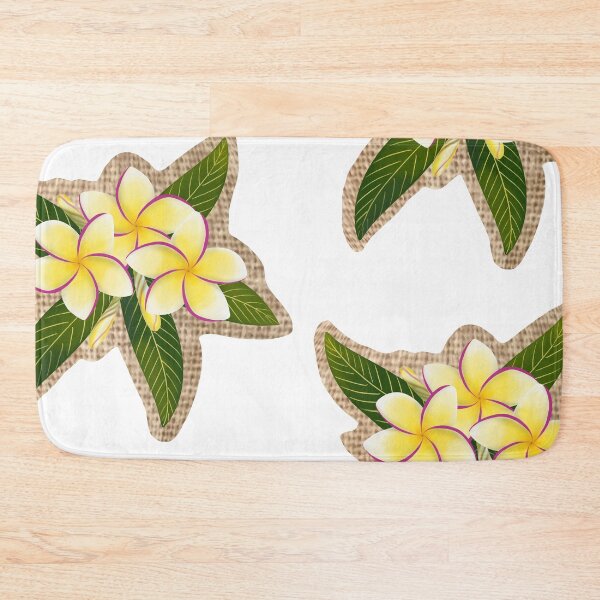 Item preview, Yellow and Fuchsia Plumerias on Woven Fabric designed and sold by PeacePictured.