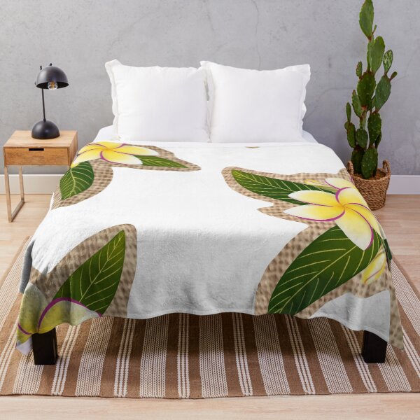 Item preview, Yellow and Fuchsia Plumerias on Woven Fabric designed and sold by PeacePictured.