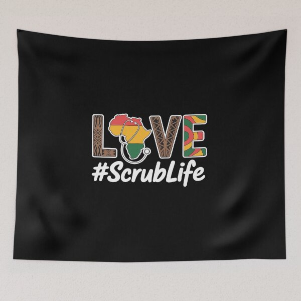 Item preview, Love Scrub Life Stethoscope Black History Month Afro Nurse designed and sold by BlassmausArt.