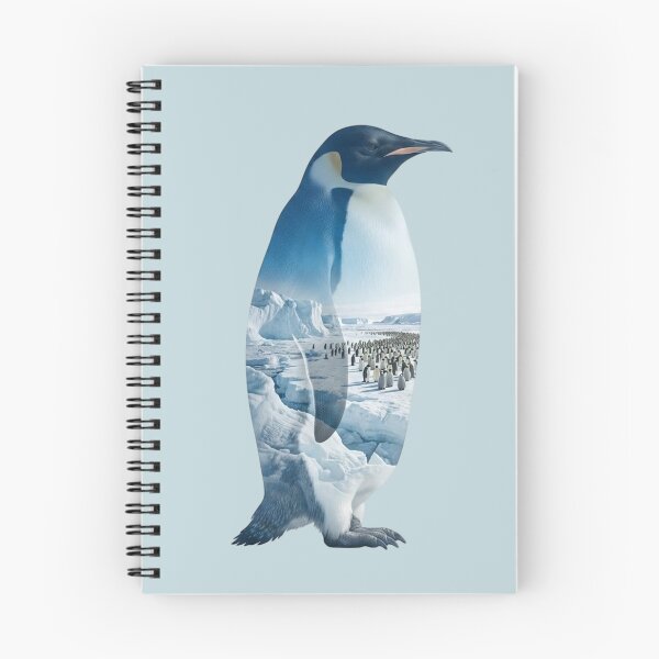 Item preview, Emperor Penguin Glacier Silhouette Double Exposure designed and sold by BirdsnStuff.