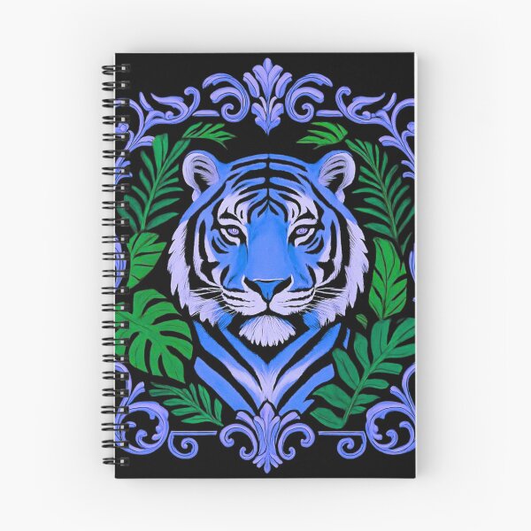 Item preview, Blue Tiger Embroidery Style Floral Design designed and sold by BELLZINHO - ARTES.