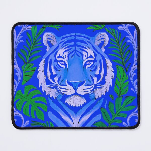 Item preview, Blue Tiger Embroidery Style Floral Design designed and sold by BELLZINHO - ARTES.