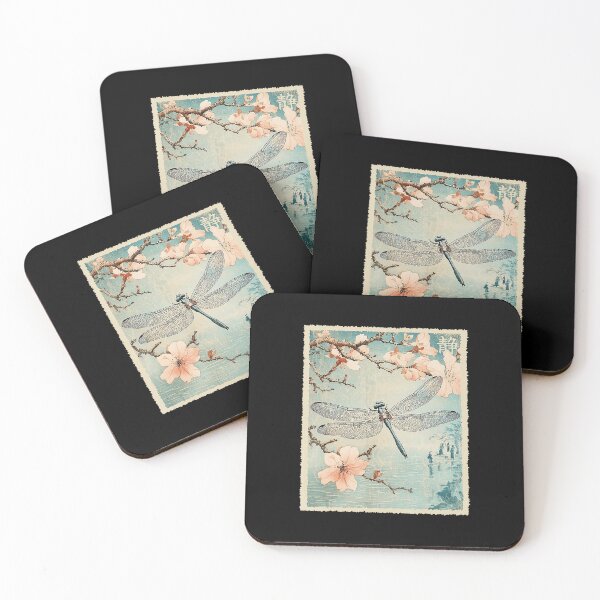 Item preview, Dragonfly Cherry Blossom Vintage Japanese  designed and sold by titanlevi.