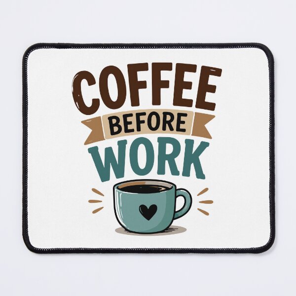 Item preview, Coffee Before Work – Funny Morning Mood Quote designed and sold by Gift Phrase Studio.