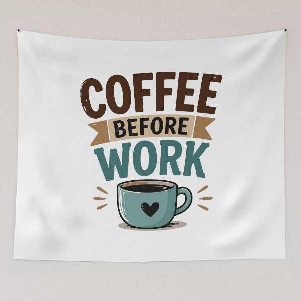 Item preview, Coffee Before Work – Funny Morning Mood Quote designed and sold by Gift Phrase Studio.