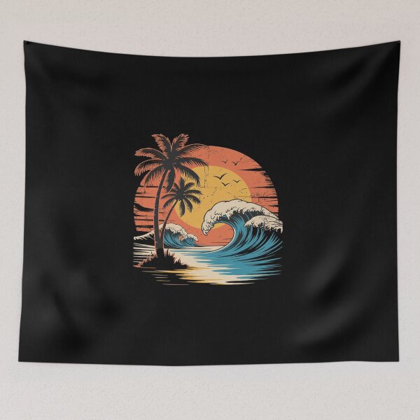 Item preview, Retro Sunset Tropical Vintage Beach Palm Tree for Men Women designed and sold by BlassmausArt.